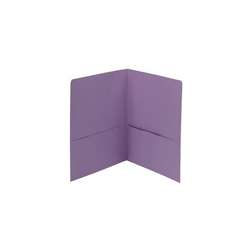 Smead 2-Pocket Folders - 1/2" Folder Capacity - Letter - 8 1/2" x 11" Sheet Size - 2 Pocket(s) - 11 pt. Folder Thickness - Leatherette - Lavender - 1.76 oz - Recycled - 25 / Box