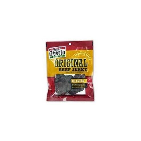 Oberto Original Beef Jerky - 3.25 Oz. Bag - 8 Ct - Gluten-free, No Artificial Flavor, No MSG, Preservative-free - Original Beef Jerky - 3.25 oz - 8 / Carton