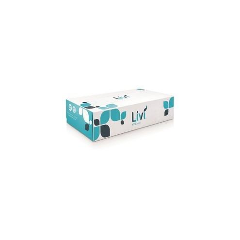 Livi Solaris Paper 2-ply Facial Tissue - 2 Ply - 8.37" x 8.07" - White - Virgin Fiber - Soft, Eco-friendly, Embossed - For Face - 100 Quantity Per Box - 30 / Carton