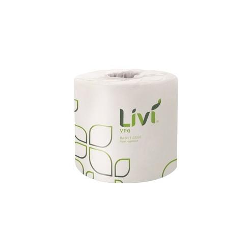 Livi Solaris Paper Two-ply Bath Tissue - 2 Ply - 4.06" x 3.66" - 500 Sheets/Roll - White - Virgin Fiber - Perforated, Embossed, Eco-friendly, Soft, Individually Wrapped - For Bathroom - 96 / Carton