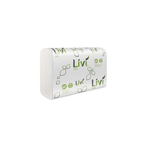 Livi Solaris Paper Multifold Paper Towels - 1 Ply - Multifold - 9.06" x 9.45" - White - Virgin Fiber, Paper - Eco-friendly, Soft, Embossed - For Multipurpose - 250 Quantity Per Pack - 16 / Carton