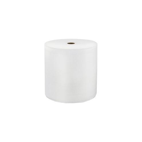 LoCor Hardwound Roll Towels - 1 Ply - 8" x 800 ft - White - Virgin Fiber - Hygienic, Embossed, Strong, Absorbent - For Washroom - 6 / Carton