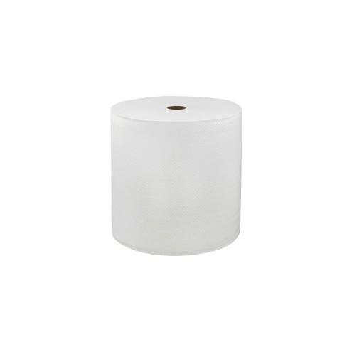 LoCor Hard Wound Roll Towels - 1 Ply - 7" x 800 ft - White - Virgin Fiber - Embossed, Strong, Absorbent - For Washroom - 6 Rolls Per Carton - 6 / Carton