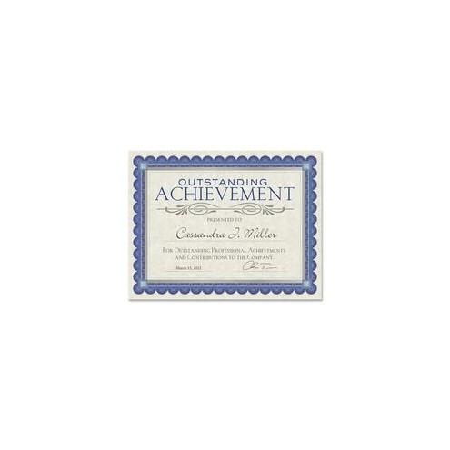 Southworth CT1R Foil Enhanced Parchment Certificates - 24 lb - 8.50" x 11" - Inkjet, Laser Compatible - Ivory with Blue, Silver Border - Parchment Paper - 15 / Pack