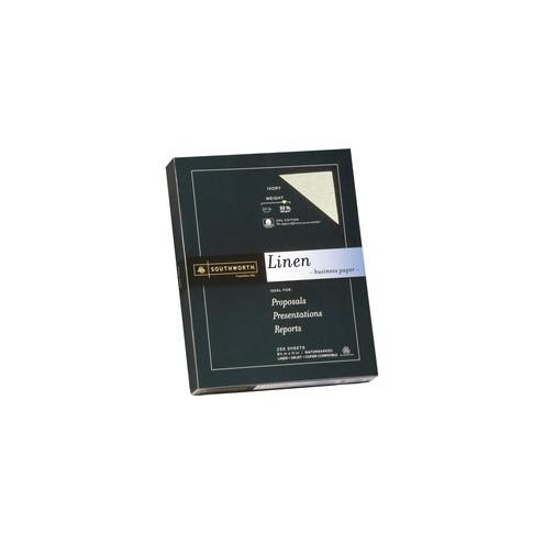 Southworth Linen Business Paper - 9 1/2" x 4 1/8" - 32 lb Basis Weight - Linen, Textured - 250 / Box - Ivory