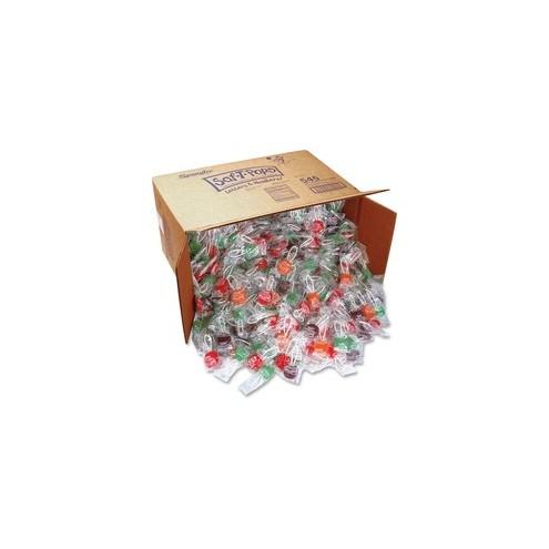 Saf-T-Pops Spangler Lollipop Candy - Apple, Grape, Cherry, Orange - Gluten-free, Individually Wrapped - 25 lb - 1 / Carton