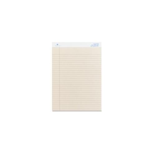 Sparco Colored Legal Ruled Pads - 50 Sheets - Glue - 0.34" Ruled - 16 lb Basis Weight - 8 1/2" x 11 3/4" - Ivory Paper - Heavyweight, Micro Perforated, Bond Paper, Easy Tear, Stiff-back, Rigid