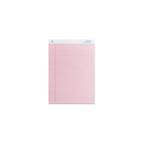 Sparco Colored Legal Ruled Pads - 50 Sheets - Glue - 0.34" Ruled - 16 lb Basis Weight - 8 1/2" x 11 3/4" - Rose Paper - Heavyweight, Micro Perforated, Bond Paper, Easy Tear, Stiff-back, Rigid