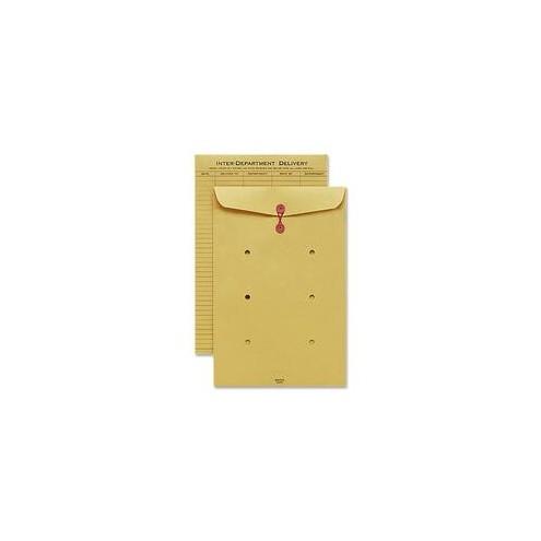 Sparco String/Button Inter-Department Envelopes - Inter-department - 10" Width x 13" Length - 32 lb - String/Button - Kraft - 100 / Box - Kraft