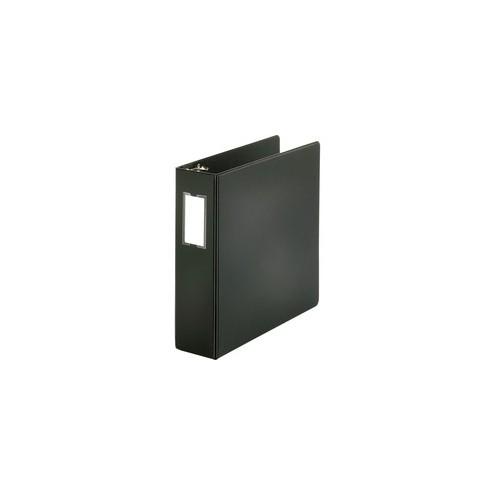 Sparco Round Ring Binder - 3" Binder Capacity - Letter - 8 1/2" x 11" Sheet Size - 3 x Round Ring Fastener(s) - Vinyl - Black - 1 Each