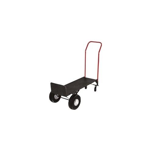 Sparco Convertible Hand Truck with Deck - 800 lb Capacity - 2 Casters - 10" Caster Size - Steel - x 21" Width x 18" Depth x 47" Height - Gray - 1 / Each