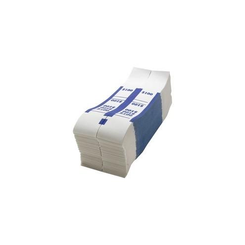 Sparco White Kraft ABA Bill Straps - 1000 Wrap(s)Total $100 in $1 Denomination - Kraft - Blue