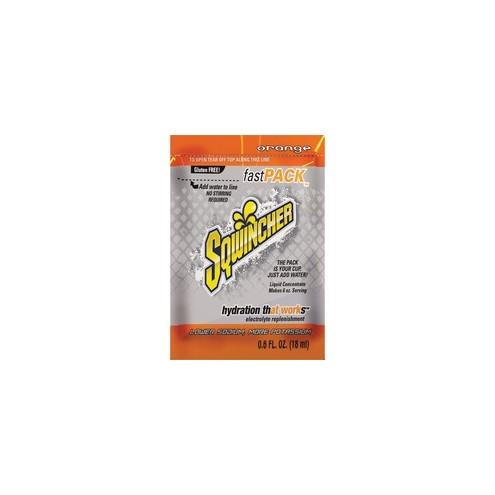 Sqwincher Fast Pack Flavored Liquid Mix Singles - Powder - Orange Flavor - 6 oz - 200 / Carton