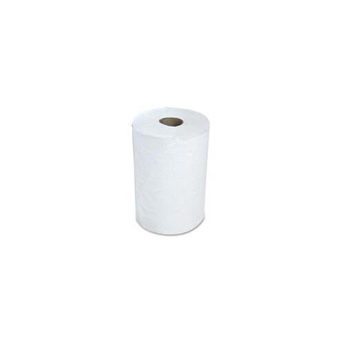 Stefco Hardwound White Paper Towels - 1 Ply - 5.50" Roll Diameter - White - Paper - Strong, Absorbent, Embossed - 12 / Carton