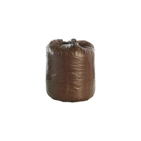 Stout Controlled Life-Cycle Plastic Trash Bags - 30 gal - 30" Width x 36" Length x 0.80 mil (20 Micron) Thickness - Brown - 60/Carton - Office Waste