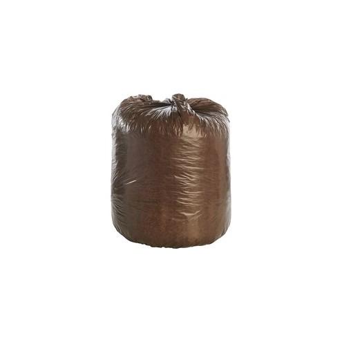 Stout Controlled Life-Cycle Plastic Trash Bags - 39 gal - 33" Width x 44" Length x 1.10 mil (28 Micron) Thickness - Brown - 40/Carton - Office Waste