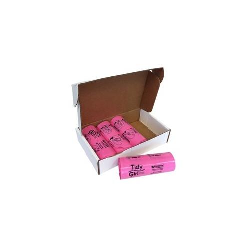 Stout Tidy Girl Feminine Hygiene Disposable Bags - 7.25" Width x 14" Length x 1.20 mil (30 Micron) Thickness - Pink - Plastic - 600/Box - Sanitary