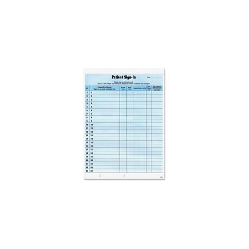 Tabbies Patient Sign-In Label Forms - 125 Sheet(s) - Blue - 125 / Pack