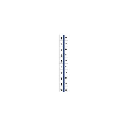 Tabbies Legal Index Divider Tabs - 10 Printed Tab(s) - Digit - 1-10 - 8.5" Divider Width x 11" Divider Length - Letter - 7 Hole Punched - White Paper Divider - 100 / Pack