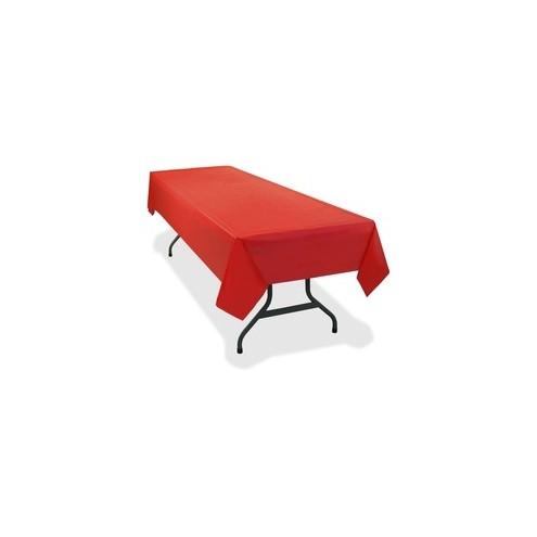 Tablemate Heavy-duty Plastic Table Covers - 108" Length x 54" Width - Plastic - Red - 6 / Pack
