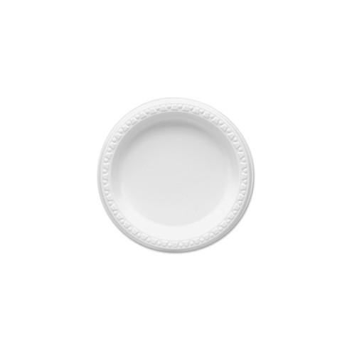 Tablemate Party Expressions Plastic Plates - 6" Diameter Plate - Plastic - White - 125 Piece(s) / Pack