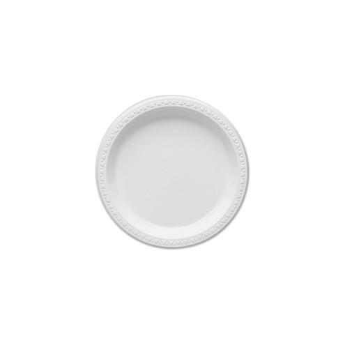 Tablemate Party Expressions Plastic Plates - 9" Diameter Plate - White - 125 Piece(s) / Pack