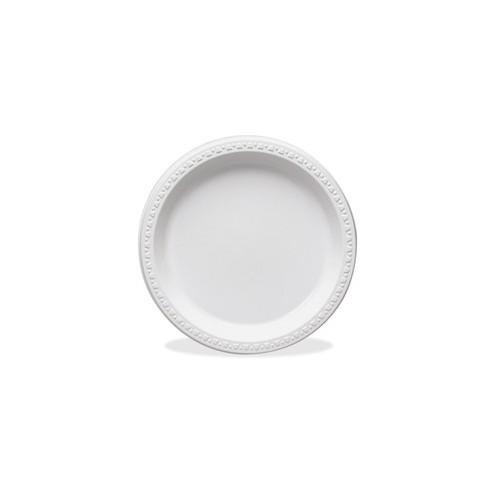 Tablemate Dinnerware Plate - 10.25" Diameter Plate - Plastic - Sage, White - 125 Piece(s) / Pack