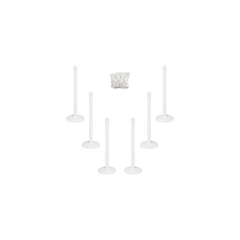 Tatco Plastic Stanchions and Chains - White Plastic 39" Post - White