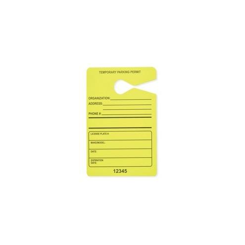Tatco Information Sign - 50 / Pack - 3.5" Width x 5.5" Height - Rectangular Shape - Fluorescent Yellow