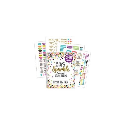 Teacher Created Resources Confetti Lesson Planner - Academic - 9 Month - Wire Bound - Multi - Appointment Schedule, Event Planning Sheet, Reminder Section - 1 Each