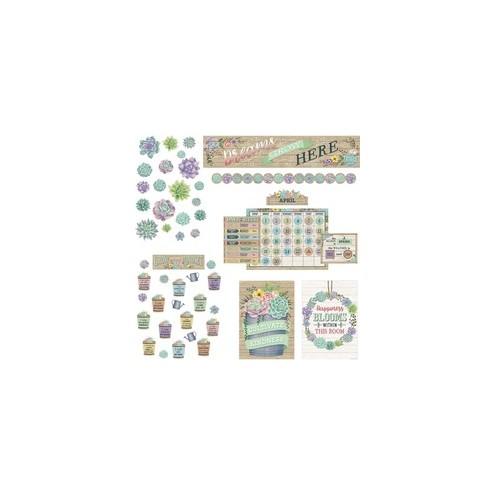 Teacher Created Resources Board Decorative Set - Rustic Bloom - Sturdy, Durable - 1.50" Height x 18" Width x 30.25" Length - Multicolor - 1 Set