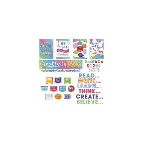 Teacher Created Resources Board Decorative Set - Colorful Vibes - Sturdy, Durable - 1.50" Height x 18" Width x 30.25" Length - Multicolor - 1 Set