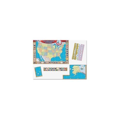 Teacher Created Resources US Map Bulletin Board Display - 36" Width x 24" Height