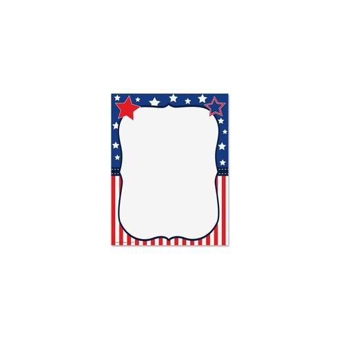 Teacher Created Resources Copy & Multipurpose Paper - Letter - 8 1/2" x 11" - 50 / Pack - Red, White, Blue
