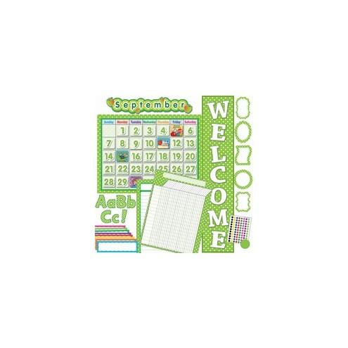 Teacher Created Resources Lime/Dots Accents Board Set - Learning Theme/Subject - Polka Dot - Durable, Damage Resistant - 0.50" Height x 18" Width x 30.25" Depth - Lime - 1 Set