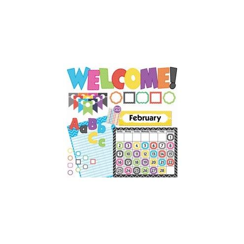 Teacher Created Resources Chevon Accents Board Set - (Decorative Accent) Shape - Chevron - Durable, Strong, Damage Resistant - 0.50" Height x 18" Width x 30.25" Depth - Multicolor - 1 Set