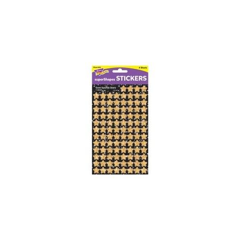 Trend Gold Sparkle Stars superShapes Stickers - (Sparkle Stars) Shape - Self-adhesive - Acid-free, Fade Resistant, Non-toxic, Photo-safe - Gold - 400 / Pack