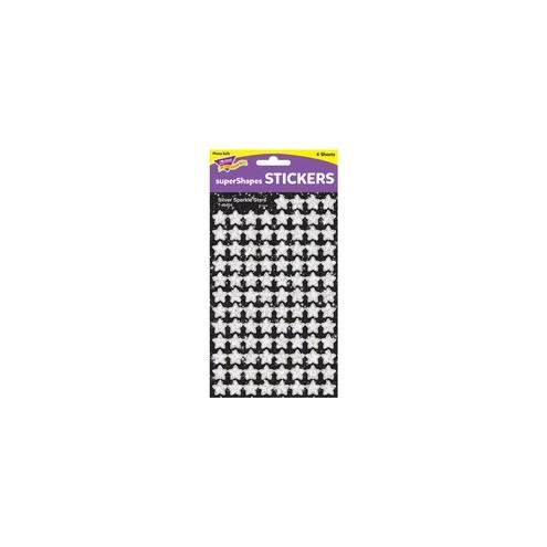 Trend Silver Sparkle Stars superShapes Stickers - 400 (Sparkle Stars) Shape - Self-adhesive - Acid-free, Fade Resistant, Non-toxic, Photo-safe - Silver - 400 / Pack