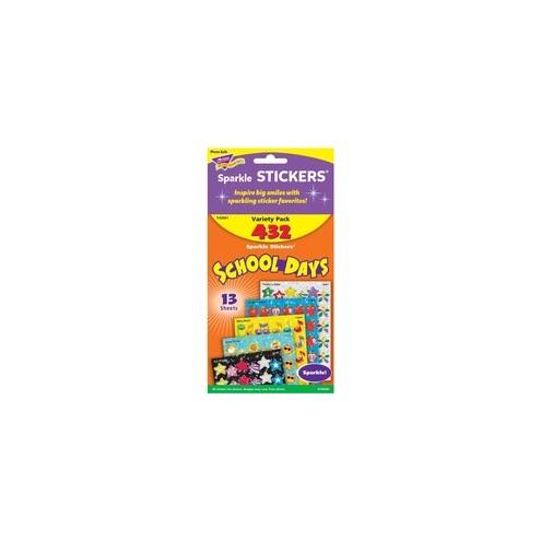 Trend School Days Sparkle Stickers Assortment - 432 - Acid-free, Non-toxic - Assorted - 1 Pack