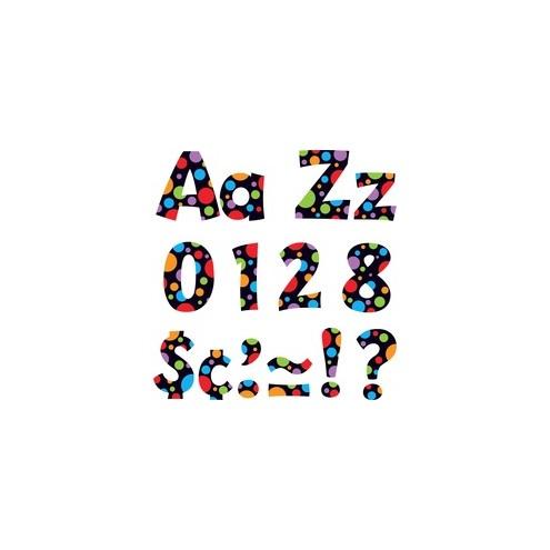 Trend Ready Letter Neon Dots - 83, 20, 36, 59, 18 (Lowercase Letters, Numbers, Punctuation Marks, Uppercase Letters, Spanish Accent Mark) Shape - Pin-up - 4" Height x 8" Length - Assorted - 1 / Pack