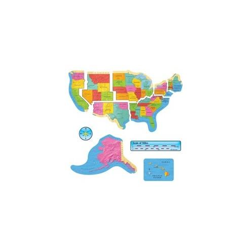 Trend US Map Bulletin Board Set - Learning Theme/Subject - Multicolor - 9 / Set