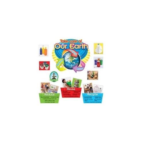 Trend Reduce/Reuse/Recycle Bulletin Board Set - Learning, Fun Theme/Subject - Take Care of Our Earth, Reduce, Reuse, Recycle - 17" Height x 31" Length - Assorted - 1 Set