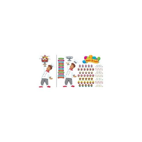 Trend Happy Birthday Bake Shop Bulletin Board Set - Birthday, Baker Theme/Subject - 93 (Pieces) Shape - 48" Height x 29" Length - Multicolor - 93 / Pack