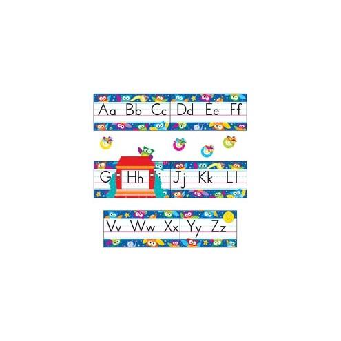 Trend Owl-Stars Alphabet Manuscript Bulletin Board Set - Learning Theme/Subject - 18 (Uppercase Letters, Lowercase Letters, Decorative Accent) Shape - 8.50" Height x 153" Width - Assorted - 1 Set