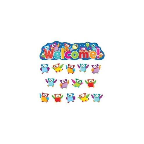 Trend Owl-Stars! Welcom Bulletin Board Set - 1, 36 (Welcome, Owl) Shape - 18" Height x 55.25" Width - Multicolor - 38 / Set