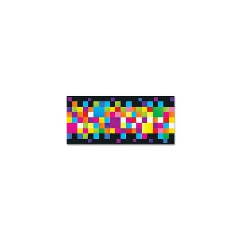 Trend Pixels Bolder Borders - Pixels - Precut, Durable, Reusable - 2.75" Height x 429" Width - Multicolor - 1 Pack