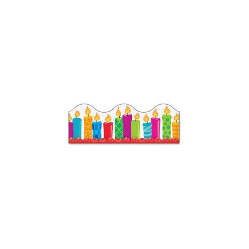 Trend Birthday Candles Board Trimmers - Learning Theme/Subject (Candle) Shape - Durable, Reusable - 2.25" Height x 468" Width - Multicolor - 1 Pack