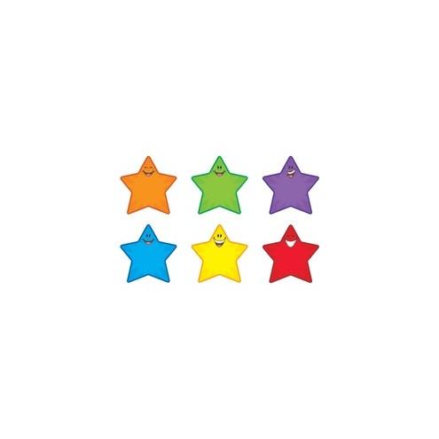 Trend Smiling Stars Accents - 36 (Smiley Star) Shape - Precut - 5.50" Height - Assorted - 36 / Pack