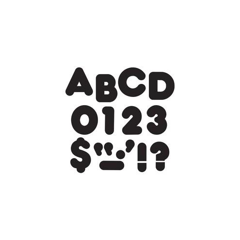 Trend Reusable 2" Ready Alphabet Letters Set - 100, 20 (Capital Letter, Punctuation Marks) Shape - Casual Style - Precut, Reusable - 2" Height x 9" Length - Black - Paper - 1 Pack