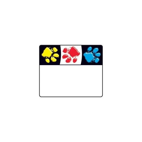 Trend Paw Print Name Tags - 2.50" Length x 3" Width - 36 / Pack - Assorted